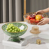 Maxbell Fruit Bowl Round Vegetable Strainer Basket Large for Countetop Breads Snacks Yellow