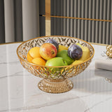 Maxbell Fruit Bowl Round Vegetable Strainer Basket Large for Countetop Breads Snacks Yellow