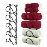 Maxbell Towel Holder Display Shelf Wrought Iron Wine Rack for Household Bathroom Bar