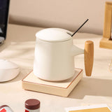 Maxbell Coffee Warmer and Mug Set for Desk Electric Beverage Warmer Plate for Office White with Base