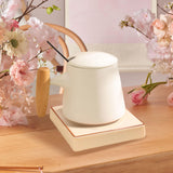 Maxbell Coffee Warmer and Mug Set for Desk Electric Beverage Warmer Plate for Office White with Base