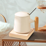 Maxbell Coffee Warmer and Mug Set for Desk Electric Beverage Warmer Plate for Office White with Base