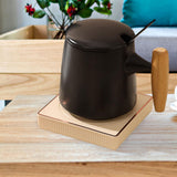 Maxbell Coffee Warmer and Mug Set for Desk Electric Beverage Warmer Plate for Office Black with Base