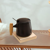 Maxbell Coffee Warmer and Mug Set for Desk Electric Beverage Warmer Plate for Office Black with Base