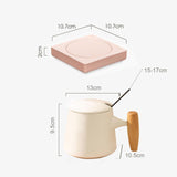 Maxbell Coffee Warmer and Mug Set for Desk Electric Beverage Warmer Plate for Office White Pink Base