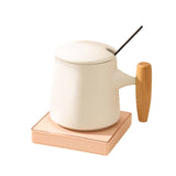 Maxbell Coffee Warmer and Mug Set for Desk Electric Beverage Warmer Plate for Office White Pink Base