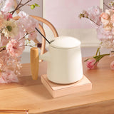 Maxbell Coffee Warmer and Mug Set for Desk Electric Beverage Warmer Plate for Office White Pink Base