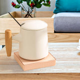 Maxbell Coffee Warmer and Mug Set for Desk Electric Beverage Warmer Plate for Office White Pink Base