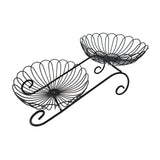 Maxbell 2 Tier Metal Fruit Basket Space Saving Wrought Iron Fruit Stand Serving Bowl black