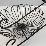 Maxbell 2 Tier Metal Fruit Basket Space Saving Wrought Iron Fruit Stand Serving Bowl black