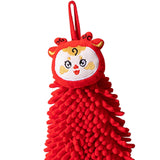 Maxbell New Year Hanging Hand Towels Soft Chenille Towels for Apartment Home Kitchen Female