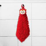 Maxbell New Year Hanging Hand Towels Soft Chenille Towels for Apartment Home Kitchen Female