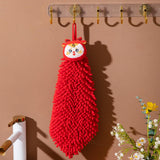 Maxbell New Year Hanging Hand Towels Soft Chenille Towels for Apartment Home Kitchen Female