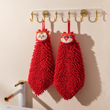 Maxbell New Year Hanging Hand Towels Soft Chenille Towels for Apartment Home Kitchen Female