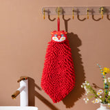 Maxbell New Year Hanging Hand Towels Soft Chenille Towels for Apartment Home Kitchen Male