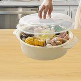 Maxbell Divided Serving Tray Food Storage Organizer for Chips and Dip Snacks with Lid