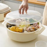 Maxbell Divided Serving Tray Food Storage Organizer for Chips and Dip Snacks with Lid