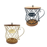 Maxbell Espresso Pod Holder Wire Espresso Capsule Holder for Cafes Family Countertop gold