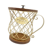 Maxbell Espresso Pod Holder Wire Espresso Capsule Holder for Cafes Family Countertop gold