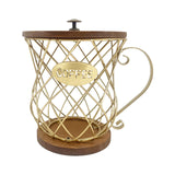 Maxbell Espresso Pod Holder Wire Espresso Capsule Holder for Cafes Family Countertop gold