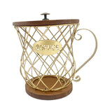 Maxbell Espresso Pod Holder Wire Espresso Capsule Holder for Cafes Family Countertop gold