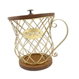 Maxbell Espresso Pod Holder Wire Espresso Capsule Holder for Cafes Family Countertop gold