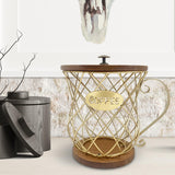 Maxbell Espresso Pod Holder Wire Espresso Capsule Holder for Cafes Family Countertop gold