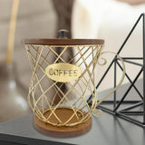 Maxbell Espresso Pod Holder Wire Espresso Capsule Holder for Cafes Family Countertop gold
