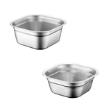 Maxbell Stainless Steel Square Basin Cereal Bowl Buffet for Barley Vegetables Fruits