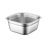 Maxbell Stainless Steel Square Basin Cereal Bowl Buffet for Barley Vegetables Fruits