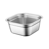 Maxbell Stainless Steel Square Basin Cereal Bowl Buffet for Barley Vegetables Fruits
