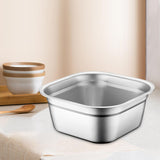 Maxbell Stainless Steel Square Basin Cereal Bowl Buffet for Barley Vegetables Fruits
