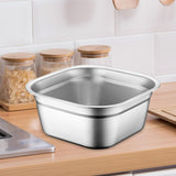 Maxbell Stainless Steel Square Basin Cereal Bowl Buffet for Barley Vegetables Fruits