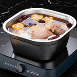 Maxbell Stainless Steel Square Basin Cereal Bowl Buffet for Barley Vegetables Fruits