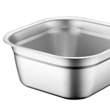 Maxbell Stainless Steel Square Basin Cereal Bowl Buffet for Barley Vegetables Fruits