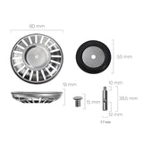 Maxbell Kitchen Sink Strainer Sink Plug Fastly Flow and Effective Catcher Sink Stopper 80mm