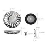 Maxbell Kitchen Sink Strainer Sink Plug Fastly Flow and Effective Catcher Sink Stopper 82mm