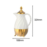 Maxbell Thermal Coffee Carafe Portable 34oz Beverage Pitcher for BBQ Camping Holiday White