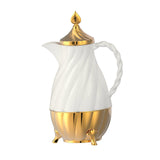 Maxbell Thermal Coffee Carafe Portable 34oz Beverage Pitcher for BBQ Camping Holiday White