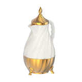 Maxbell Thermal Coffee Carafe Portable 34oz Beverage Pitcher for BBQ Camping Holiday White