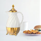 Maxbell Thermal Coffee Carafe Portable 34oz Beverage Pitcher for BBQ Camping Holiday White