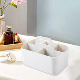 Maxbell Cosmetic Storage Bin with Handle 5 Slot for Hair Brush Nursery Shelf Corner