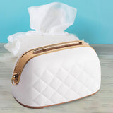 Maxbell Tissue Holder Built in Spring Inside Stylish Non Slip Tissue Cover for Hotel White