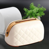Maxbell Tissue Holder Built in Spring Inside Stylish Non Slip Tissue Cover for Hotel Beige