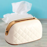Maxbell Tissue Holder Built in Spring Inside Stylish Non Slip Tissue Cover for Hotel Beige
