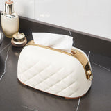 Maxbell Tissue Holder Built in Spring Inside Stylish Non Slip Tissue Cover for Hotel Beige
