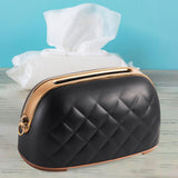 Maxbell Tissue Holder Built in Spring Inside Stylish Non Slip Tissue Cover for Hotel Black