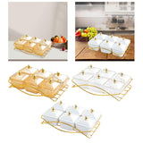 Maxbell Dried Fruit Tray with Lid Dessert Dividing Plate for Sweet Cookies Nuts Home Brown