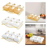 Maxbell Dried Fruit Tray with Lid Dessert Dividing Plate for Sweet Cookies Nuts Home Brown