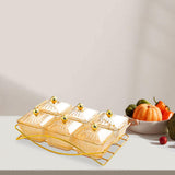 Maxbell Dried Fruit Tray with Lid Dessert Dividing Plate for Sweet Cookies Nuts Home Brown